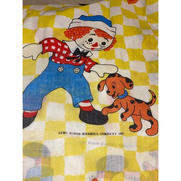 Vintage Raggedy Ann & Andy Twin Fitted Sheet & 2 Standard Pillow Cases - Picture 1 of 7